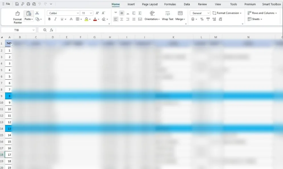 Before: Excel: daily receiving log