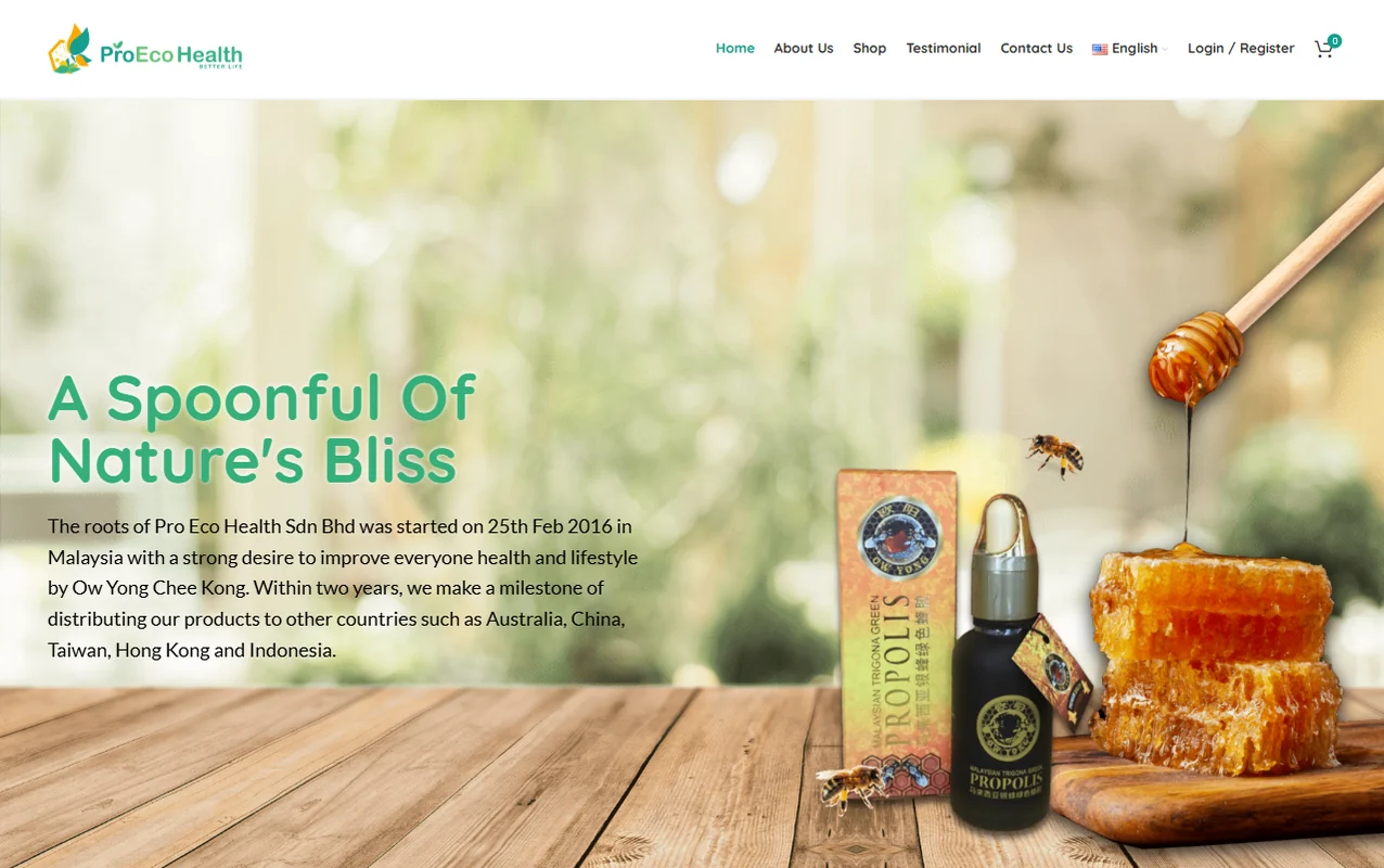 Pro Eco Health website designed by Potadot